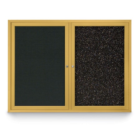 United Visual Products Corkboard, Cobalt/ Satin, 24" x 36" UV402-SATIN-COBACC